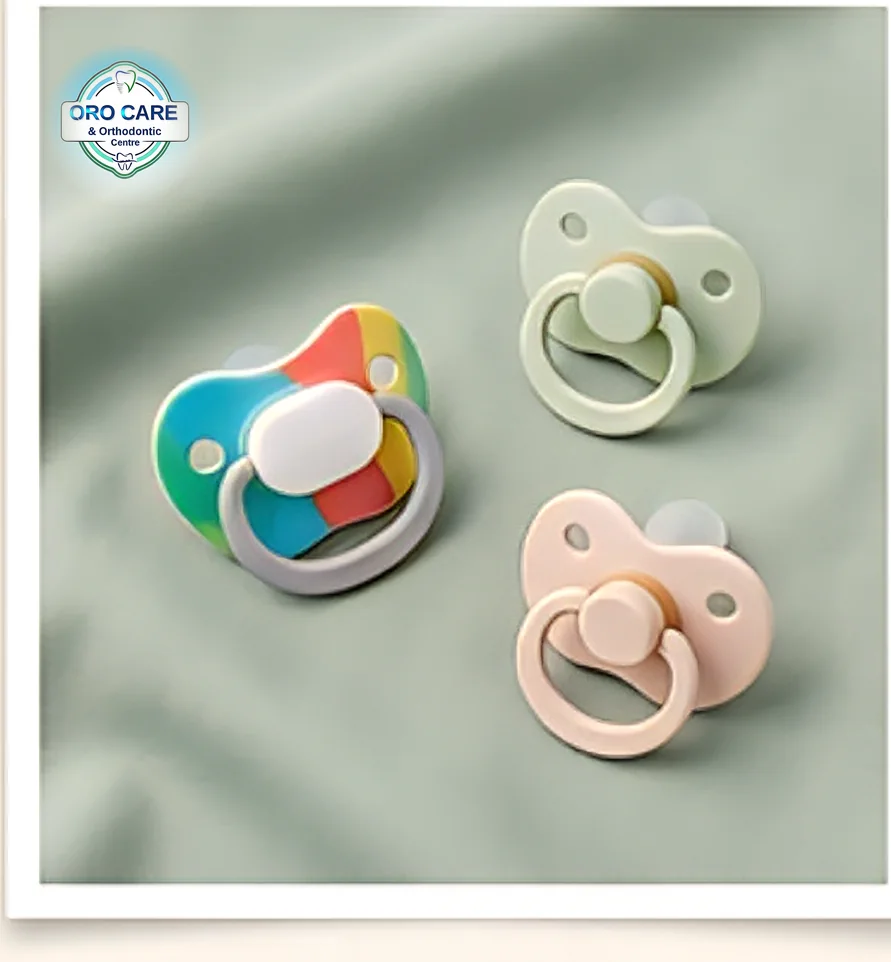 Orthodontic pacifiers used to help correct thumb-sucking and pacifier habits