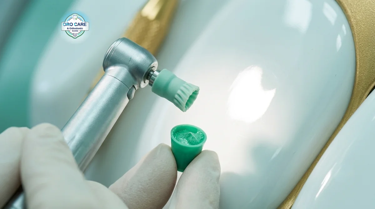 Dental polishing tool smoothing and brightening a tooth surface